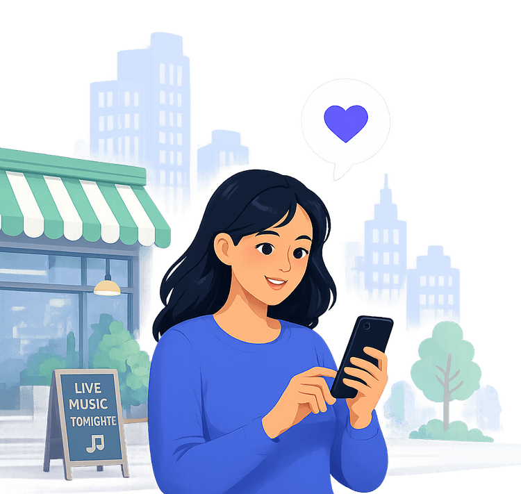 Community member discovering local promotions
